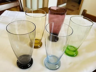 Buy 5 Vintage Mixed Coloured Harlequin Drinking Cocktail Glasses Circa 1950’s/1960’s • 18£