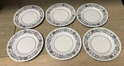 Buy Grindley Manitou Set Of 6 Black And White Side Plates 6 1/2” Diameter • 22£