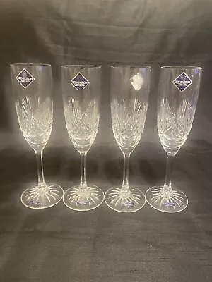 Buy Set Of Four (4) Edinburgh Crystal  CLYDE  Champagne Flute Glasses 8 1/4  • 49.99£