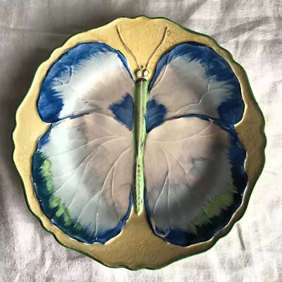 Buy Old Handpainted Art Deco Butterfly Plate, Hancock's Ivory Ware England. • 15£