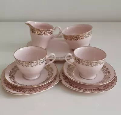 Buy Vintage Colclough Pink And Gold Tea Set  • 25£