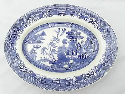 Buy Oval SERVING DISH PLATE Willow Pattern North Staffordshire Pottery C. England • 9.99£