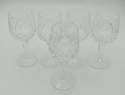 Buy 5x Vintage Lead Cut Crystal Hexagon Stem Small Wine/aperitif Glasses UK Exp ⭐⭐⭐ • 15.99£