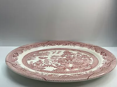 Buy Vintage Churchill Willow Rosa Pink Oval Serving Platter- Made In England • 25.12£