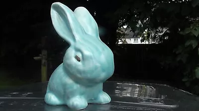 Buy Cute Bunny Rabbit Sylvac Style Green Figure 14cm Hand Painted Eyes • 5£