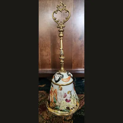 Buy Vintage Italian Keramos Capodimonte Porcelain Brass Handled Bell • 40£