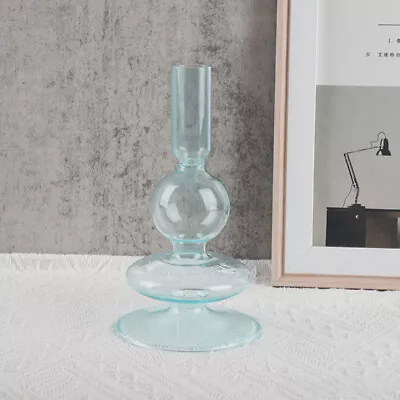 Buy Vintage Clear Glass Candle Holders Stand Mid Century Design Home Art Candlestick • 8.30£