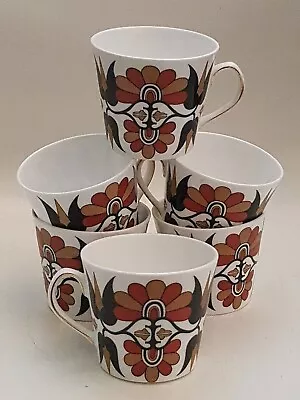 Buy Elizabethan Staffordshire 'Fortune' Bone China Tea Cups Set Of 6 Retro  • 28£