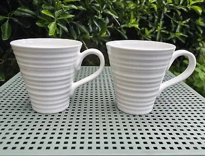 Buy Portmeirion Sophie Conran 11cm Ripple Mugs X2 - Porcelain, White • 15£
