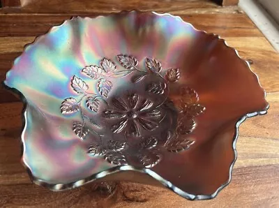Buy Antique Dugan Cosmos Varient Amethyst Carnival Glass Bowl • 10£