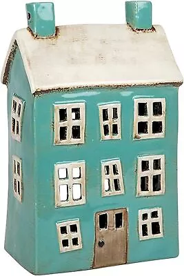 Buy Village Pottery Large House Tealight Holder In Sea Green Ornament • 22.49£