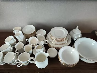 Buy Duchess Bone China White Monster 79 Piece Set (Not Ascot) Gold Trim • 130£