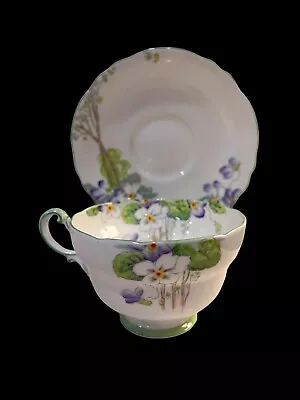 Buy Vintage Paragon Fine China Cup & Saucer Wild Violet Florals #G1025 RARE • 139.78£