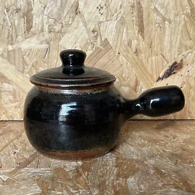 Buy Winchcombe Studio Pottery Stoneware Black Lidded Casserole Dish Bowl Pot Handle • 9.99£