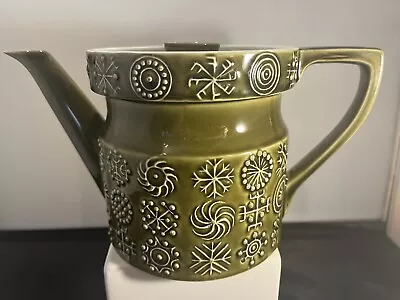 Buy Vintage Susan Williams-Ellis Green Totem Portmeirion Teapot Coffee Pot MINT Rare • 40£