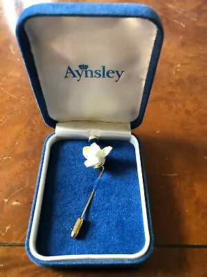 Buy  Ansley Bone China Yellow,cream Rose Tie / Hat Pin Brooch In Original Box 1960s • 12£