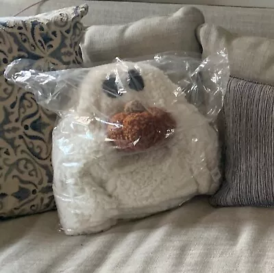 Buy Pottery Barn Gus The Ghost Pillow Holding Pumpkin White Sherpa PB NEW W Tags • 97.85£