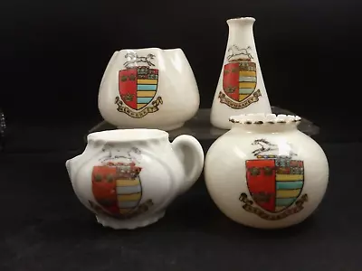 Buy Goss/Crested China - NEWMARKET Crests X4 Inc Cone Vase, Shaving Mug, Globe Vase. • 7£