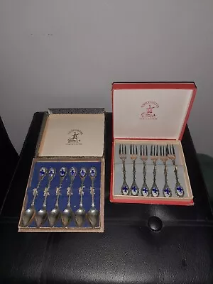 Buy Vintage Delftware Nickel Silver Fruit Forks & Spoons • 30£