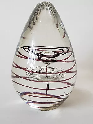 Buy VINTAGE GLASS PAPERWEIGHT Large  Egg Shaped Swirl Droplet Design EXCELLENT COND • 22.99£