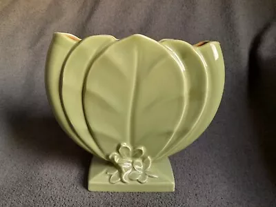 Buy Pristine Vintage Beswick Green Glaze Pottery Art Deco Circular Leaf 1950 England • 64.30£