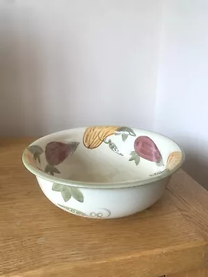 Buy POOLE POTTERY SERVING BOWL Hand Painted Market Garden Vegetable Pattern 22cm • 10£