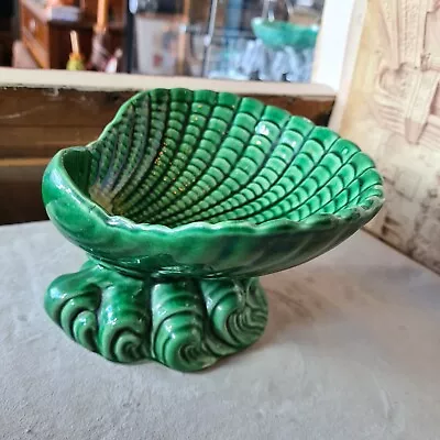 Buy Dartmouth Pottery, Vintage Shell Bowl On Wave Base, Green, Approx  16cm Wide • 15£