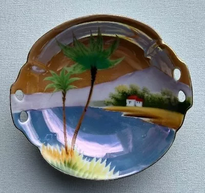 Buy Noritake Handle Detail Dish, 5in Diameter, House/Palm Tree Design. • 3.95£