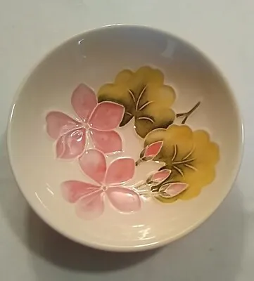 Buy Moorcroft England Vintage Hand Painted Embossed Lt Pink Flower Trinket Dish 4.5  • 46.59£