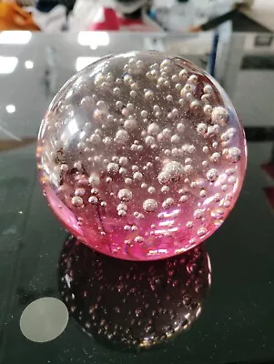 Buy IKEA Bright Baby Pink  Glass 3.5” Orb Ball Controlled Bubble Paperweight • 9.09£
