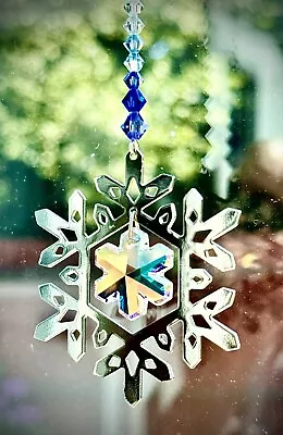 Buy Suncatcher Stained Glass Art Window Hangings Snowflake • 6£