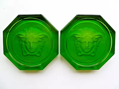 Buy Rosenthal Versace Glass Coasters 2 Green NEW Boxed Drinks Wine Tableware • 64.45£