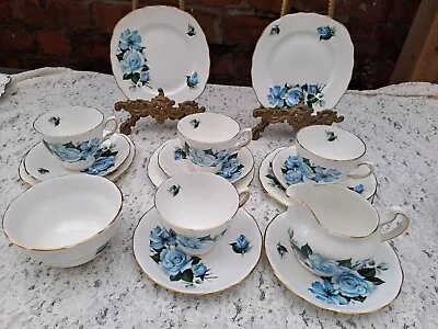 Buy Queen Anne Blue Rose Tea Service • 25£