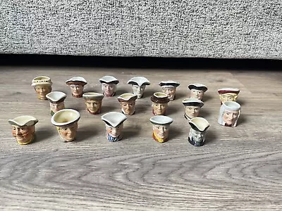 Buy FULL SET 18 Tony Wood Pottery Toby Jug Character Thimbles Signed & Dated 1987 • 10£