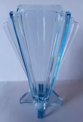 Buy Stolzle Art Deco Blue Glass Rocket Vase 1930s CZECH • 16.99£