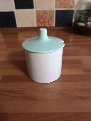 Buy Poole Pottery Grey Marble Pattern Sauce / Preserve Pot Turquoise Lid • 2.50£
