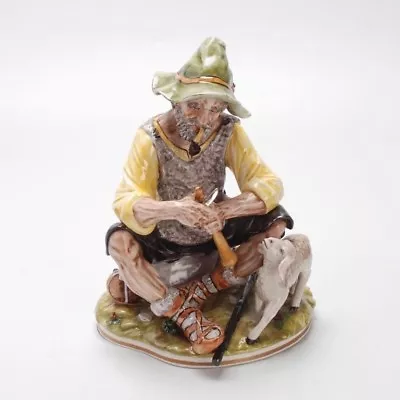 Buy German Figurine Of Old Shepherd With Lamb By Sandizell Hoffner And Co Vintage • 256.28£