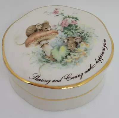 Buy Crown Devon Trinket Box Dish With Lid Bone China Vintage Field Mouse Whimsical • 9.95£