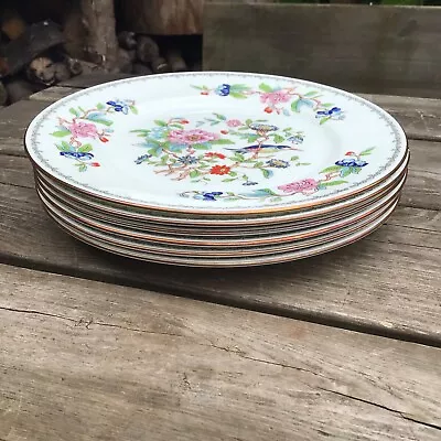 Buy Vintage Aynsley Pembroke Blue Floral 10 5/8” Bone China Dinner Plates X6 • 75£