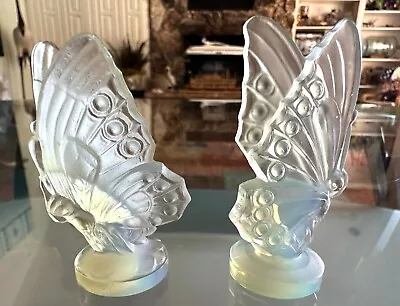 Buy 2 Vtg. Sabino Opalescent Glass Open & Closed Wings Butterfly Figurine 2.5  & 3  • 93.18£