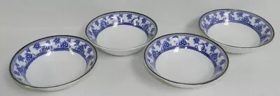 Buy 4 Vintage Stanley Pottery 6 1/2   Bowls Torbrex Pattern Blue White Dinnerware • 23.29£