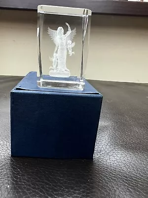 Buy Glass Angel With Cherubs Paperweight Vintage 3d Etched Boxed  • 8£