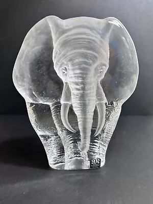 Buy Elephant Crystal Glass Sculpture By Mats Jonasson 5.75” Signed With Label 3139 • 37.25£