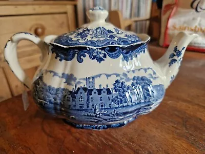 Buy Palissy 1790 Avon Scenes Large Teapot - Blue & White - 1940's Staffordshire • 12£