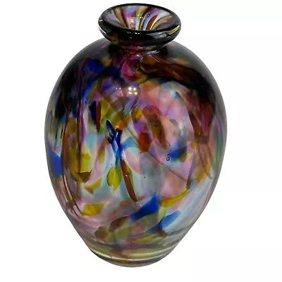 Buy Vintage Swirled Studio Art Glass Vase • 32.90£
