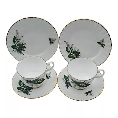 Buy Royal Stafford Teacup Trios X2 Bone China Lily Of The Valley Pattern C1940 VGC • 18.99£
