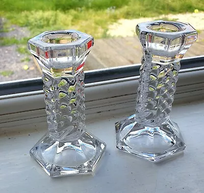 Buy 2 Walther Glas Vintage Candle Holders Crystal 10cm • 14£