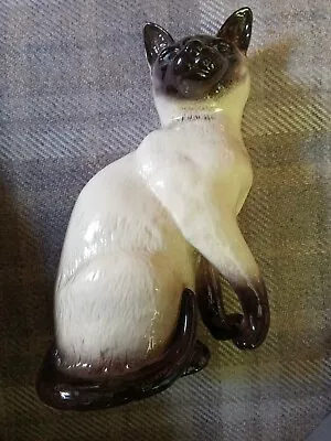 Buy Vintage Beswick Large Ceramic Seated Siamese Cat 23 Cm Tall # 1882 No Faults • 15£