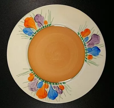 Buy Clarice Cliff Crocus Pattern English Art Deco Orange Plate Handpainted 16cm Wide • 47.79£