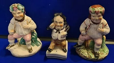 Buy Three Staffordshire Mid 19th Century Figures 'Snuff Taker' X 2 'Bacchus' Figures • 95£